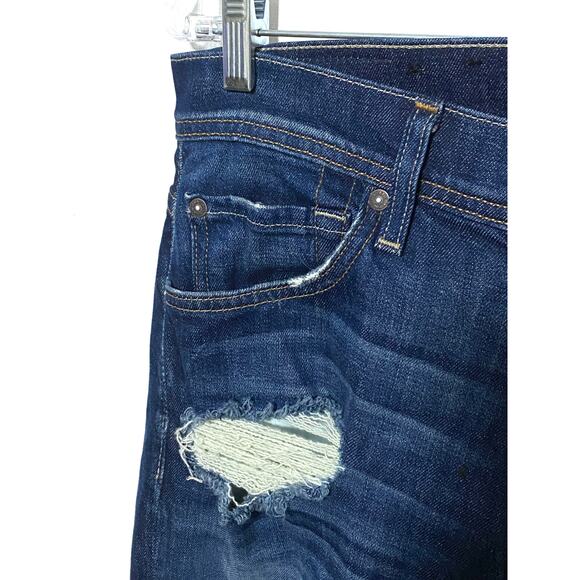 7 Seven For All Mankind Paxtyn Jeans Slim Straight Blue Distressed Ripped Men 31 - Picture 4 of 11